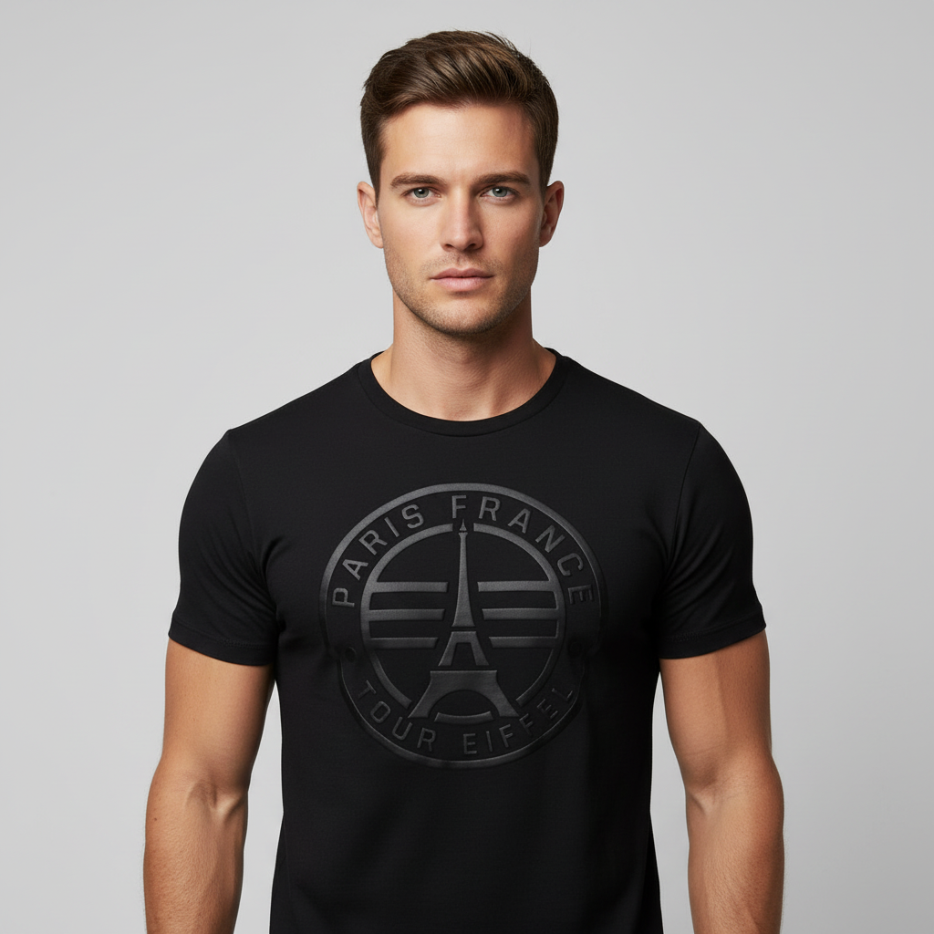 Camiseta Torre Eiffel Paris França Preto Total