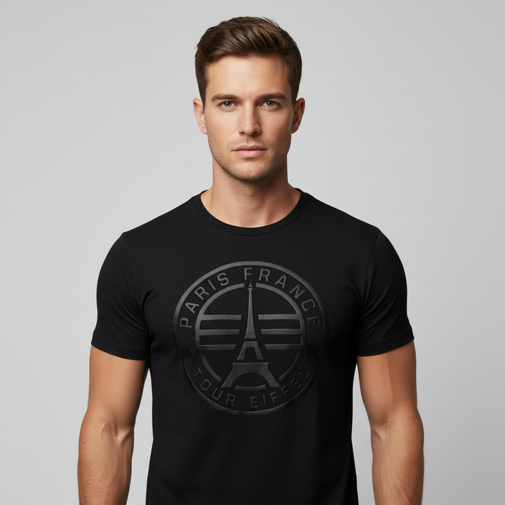 Camiseta Torre Eiffel Paris França Preto Total