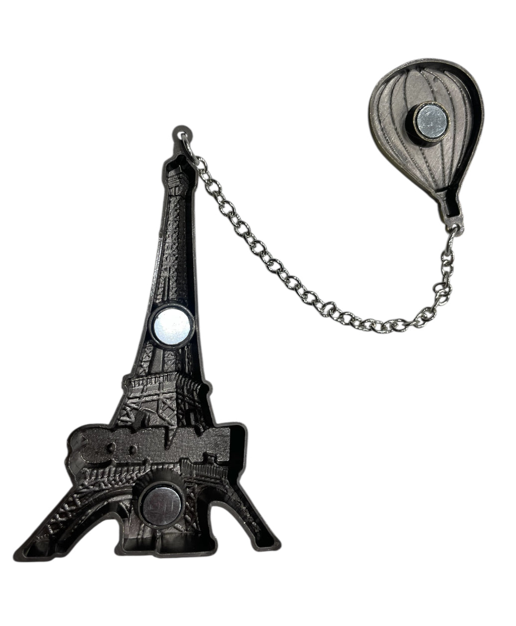 Metal Eiffel Tower Magnet with Hanging Balloon