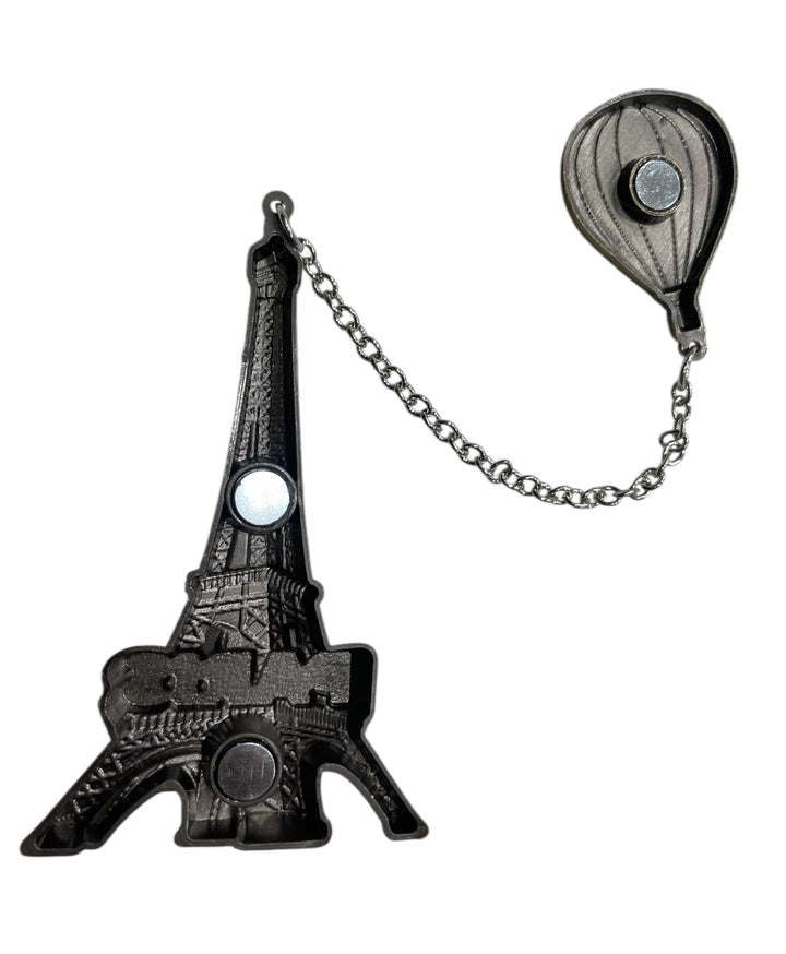 Metal Eiffel Tower Magnet with Hanging Balloon