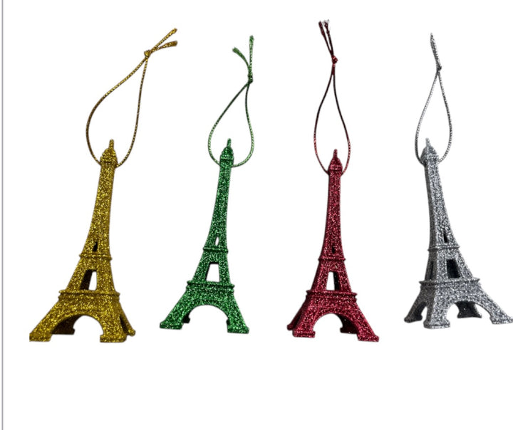 Torre Eiffel com Glitter Natal
