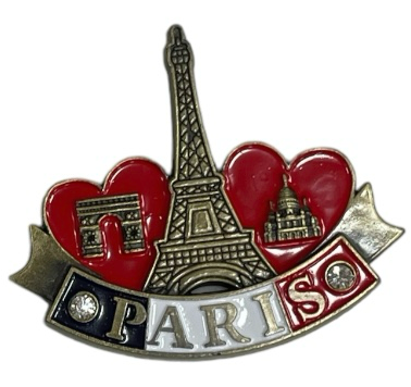 Magnet Tour Eiffel double Cœur Paris Strass 3 monuments