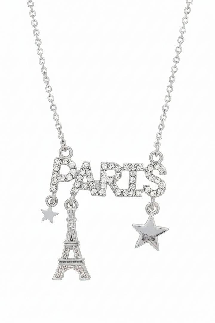 Collier Paris strass argenté