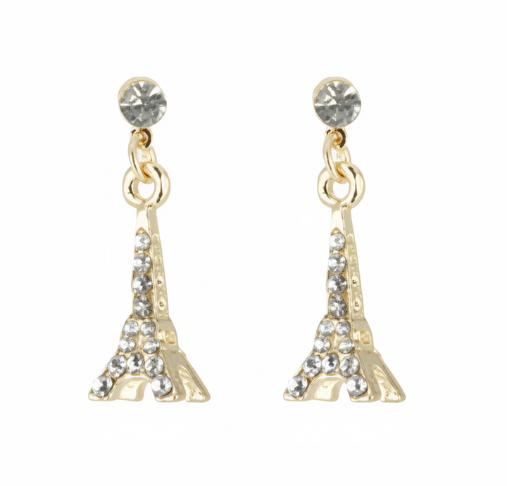 Boucles d'oreilles dorées tour Eiffel