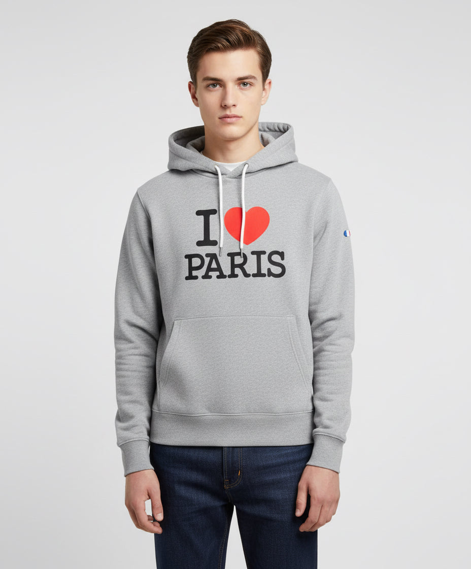 Agasalho de moleton Cinza I love Paris. 