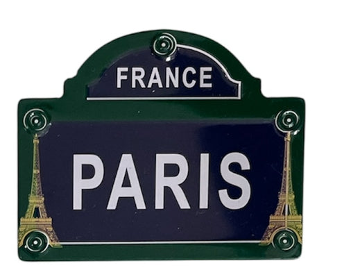 Magnet plaque de rue souvenirs de paris métal