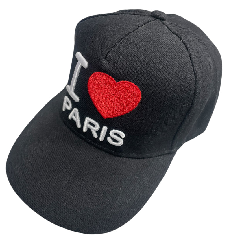 Casquette I Love Paris Noire Brodée 3D