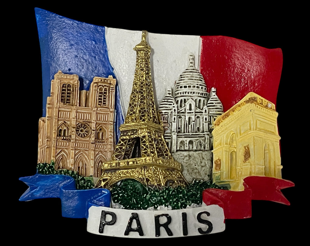 Imán Torre Eiffel París Francia con 4 Monumentos