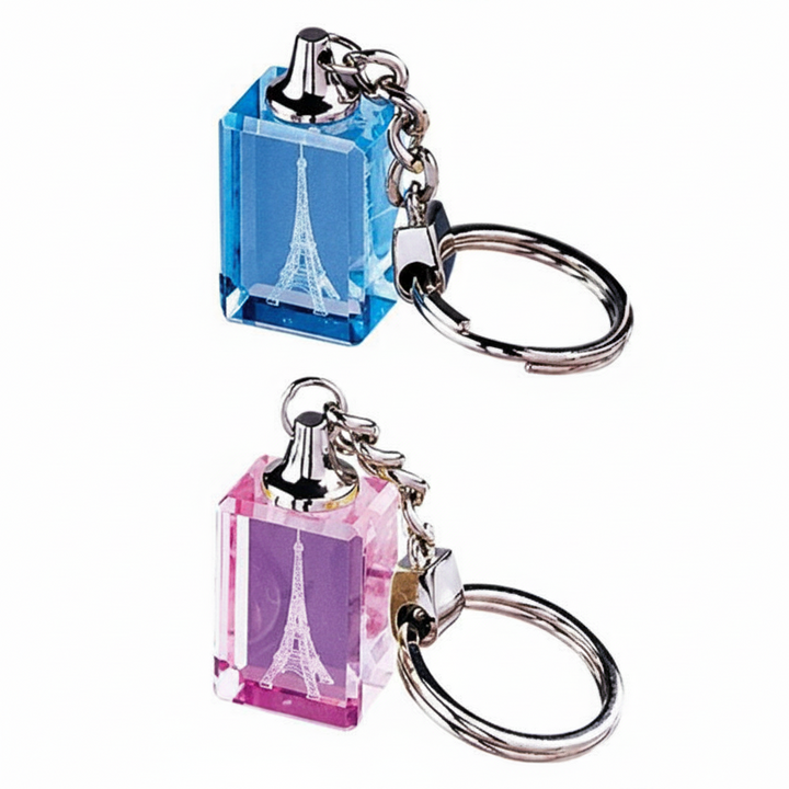 Key chain crystal glass Paris