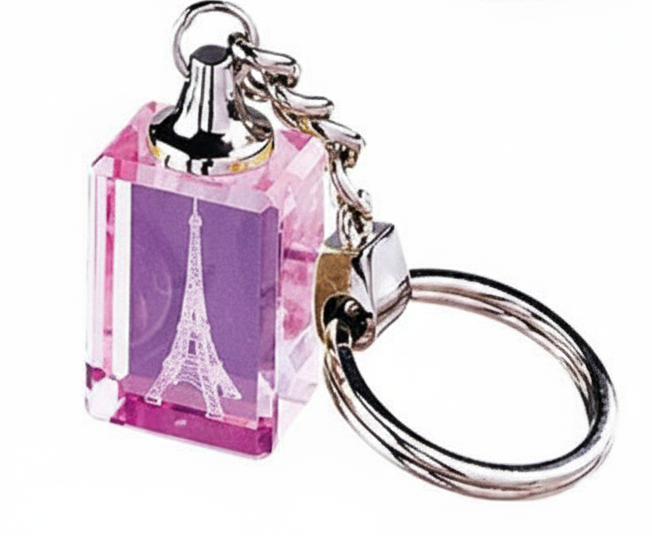Key chain crystal glass Paris