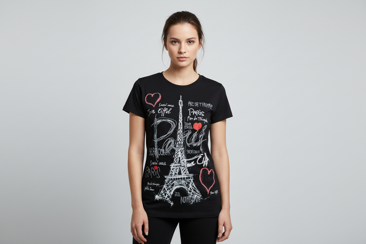 Camiseta París Corazón Torre Eiffel