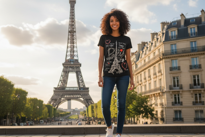 Camiseta París Corazón Torre Eiffel