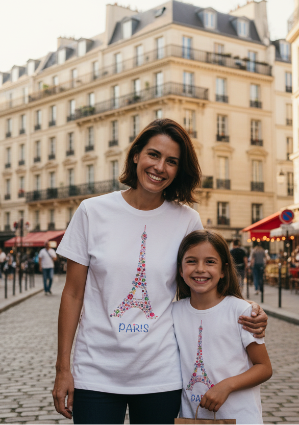 T-shirt Paris multicolor Eiffel Tower