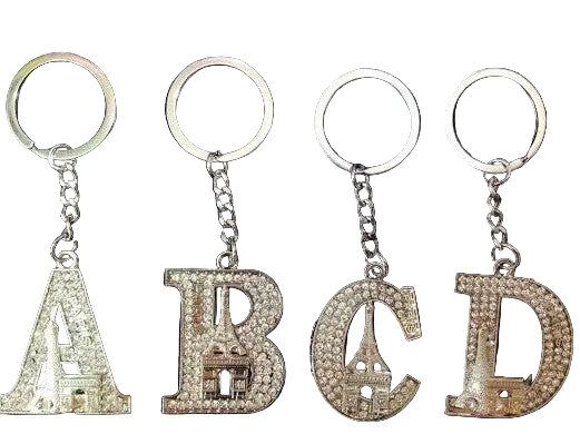Chaveiro Torre Eiffel alfabeto e brilhantes