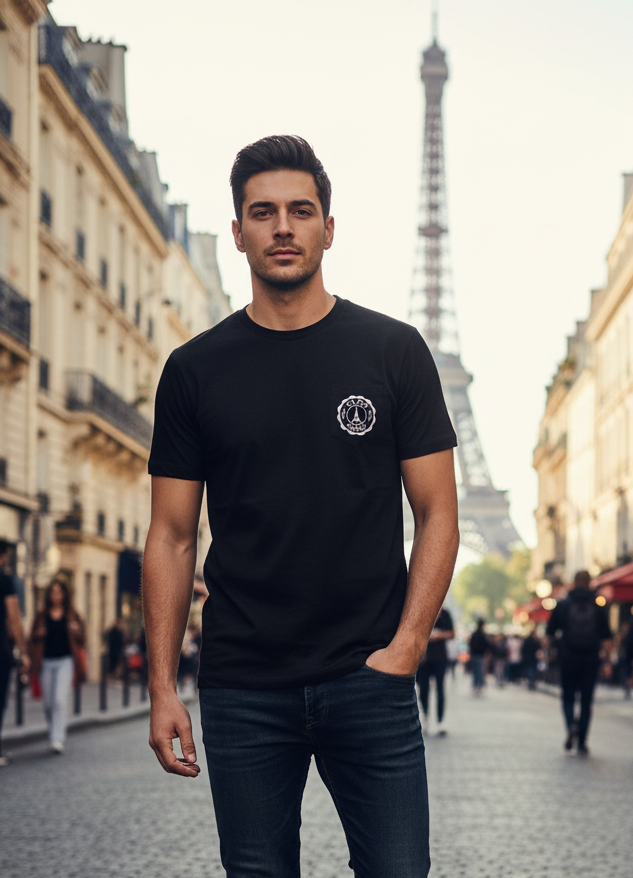T-shirt bordado com a Torre Eiffel Paris France