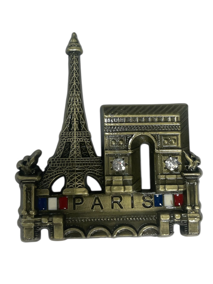 Eiffel Tower and Arc de Triomphe rhinestone Magnet