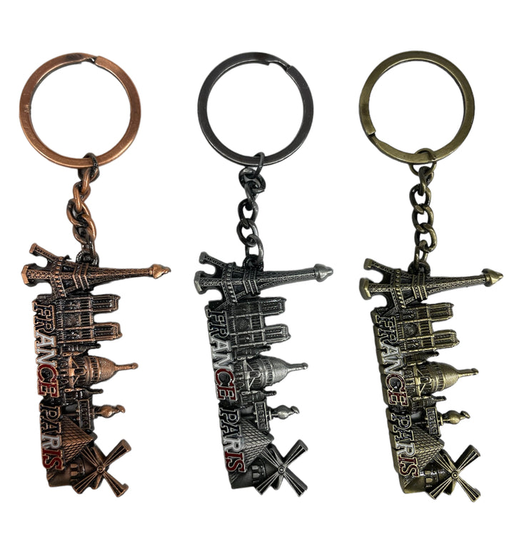 Key ring Paris monuments in relief