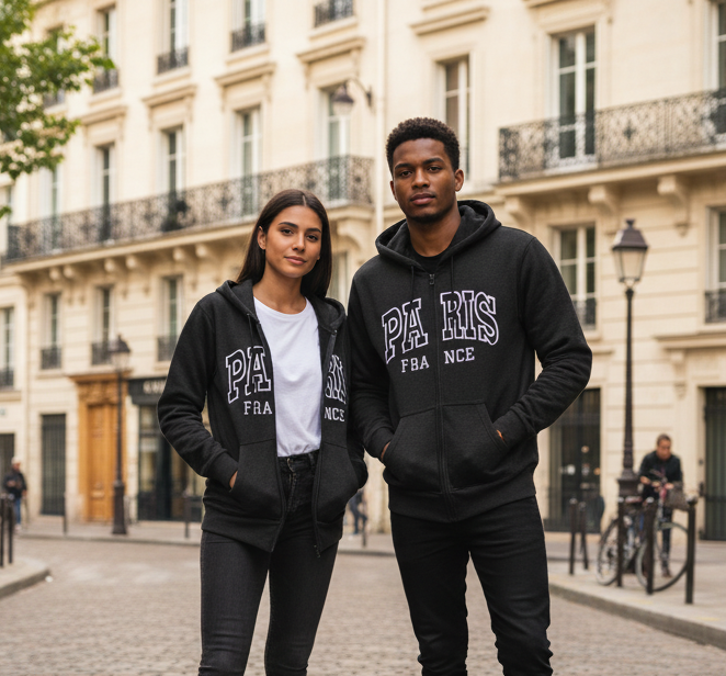 Paris France sweatshirt dark gray