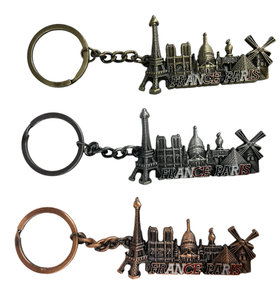 Key ring Paris monuments in relief