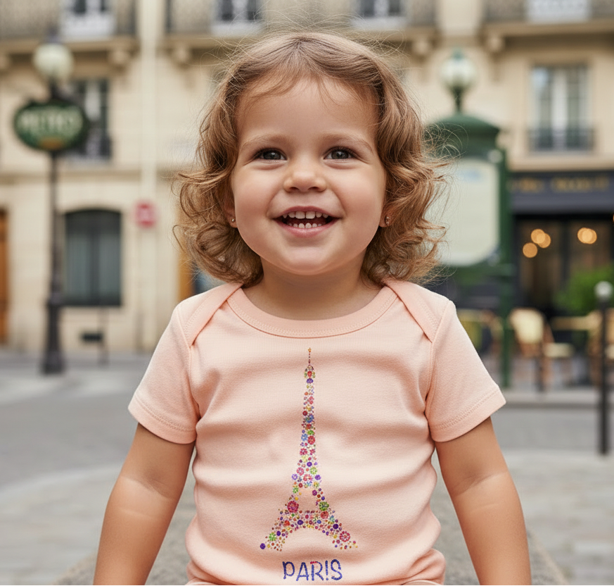 Body Torre Eiffel cor de rosa