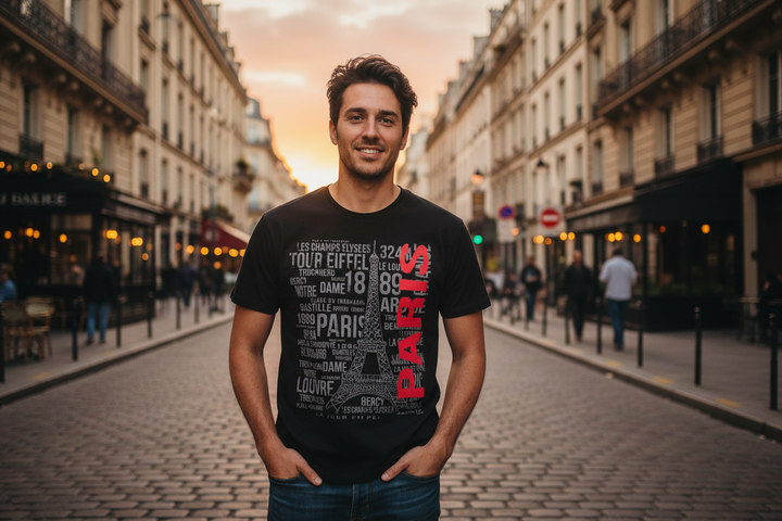 Camiseta Torre Eiffel Paris em vermelho