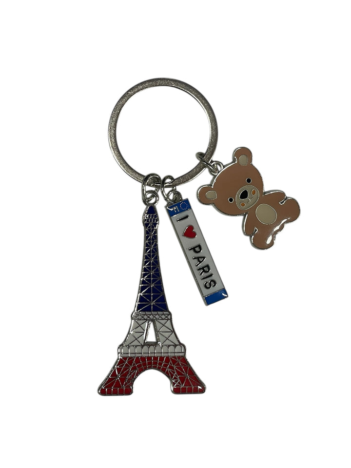 Porte clés Tour Eiffel Tricolore I love Paris nounours