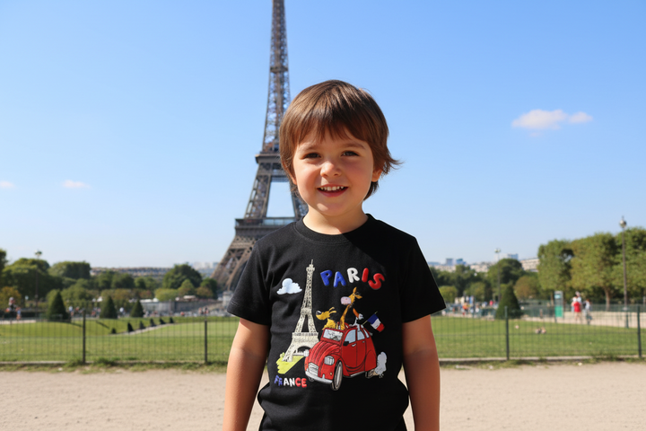 Camiseta Torre Eiffel 2 CV animales