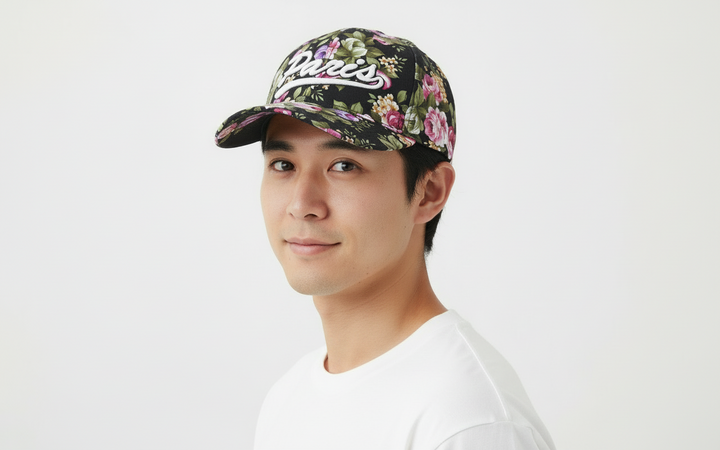 Casquette Paris fleurs