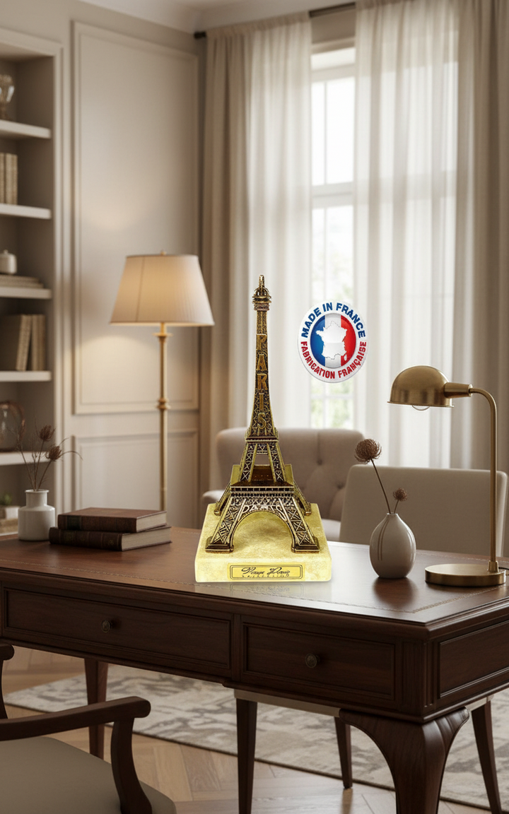 Tour Eiffel métal sur marbre