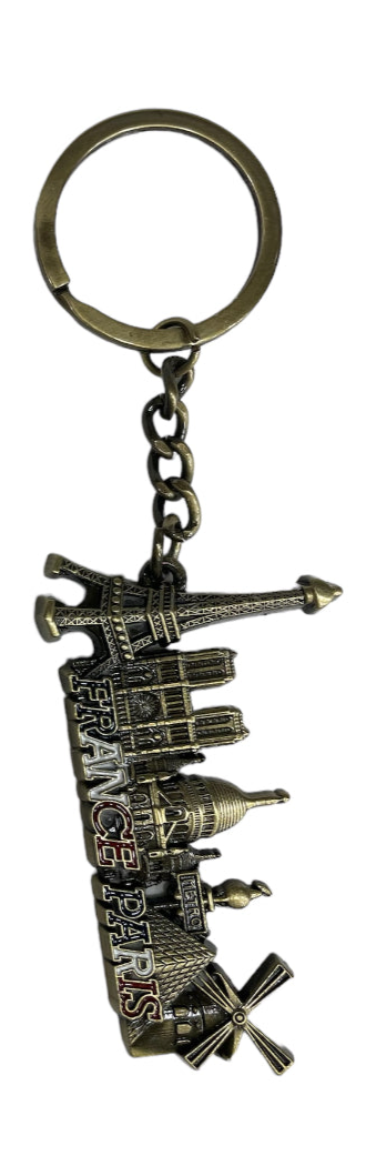Key ring Paris monuments in relief