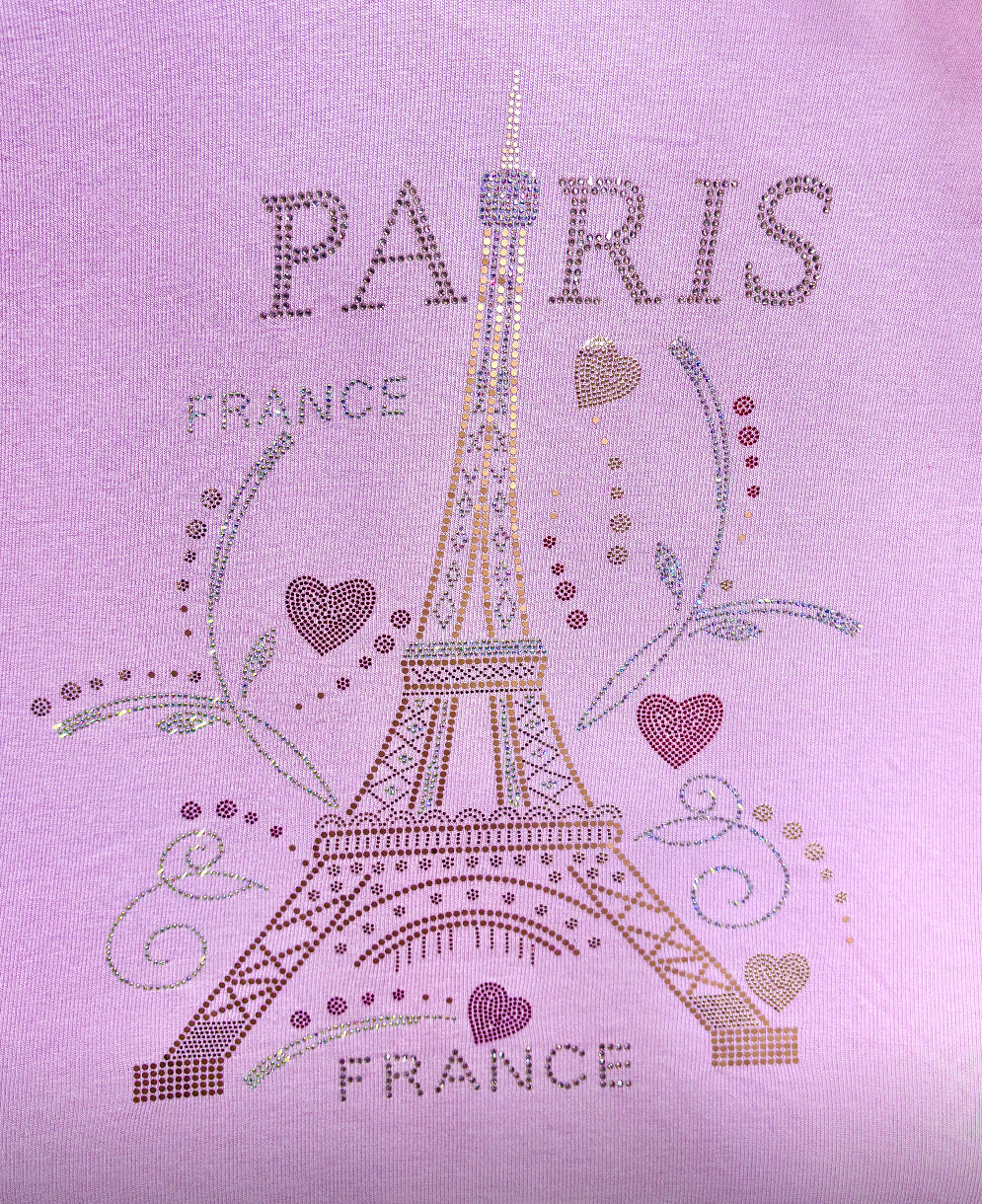 T-shirt Enfant Tour Eiffel Multicœur – Souvenir de Paris 💖