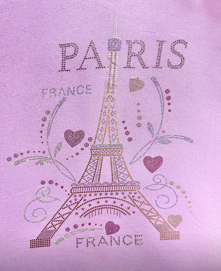 T-shirt Enfant Tour Eiffel Multicœur – Souvenir de Paris 💖