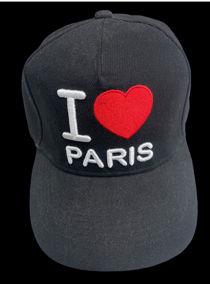 Casquette I Love Paris Noire Brodée 3D