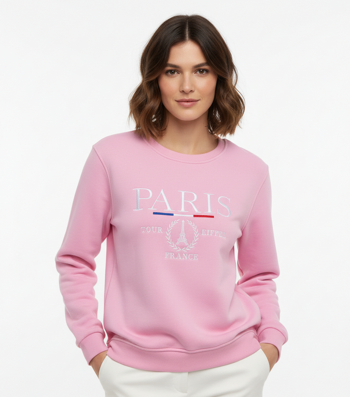 Moletom Paris Torre Eiffel Rosa