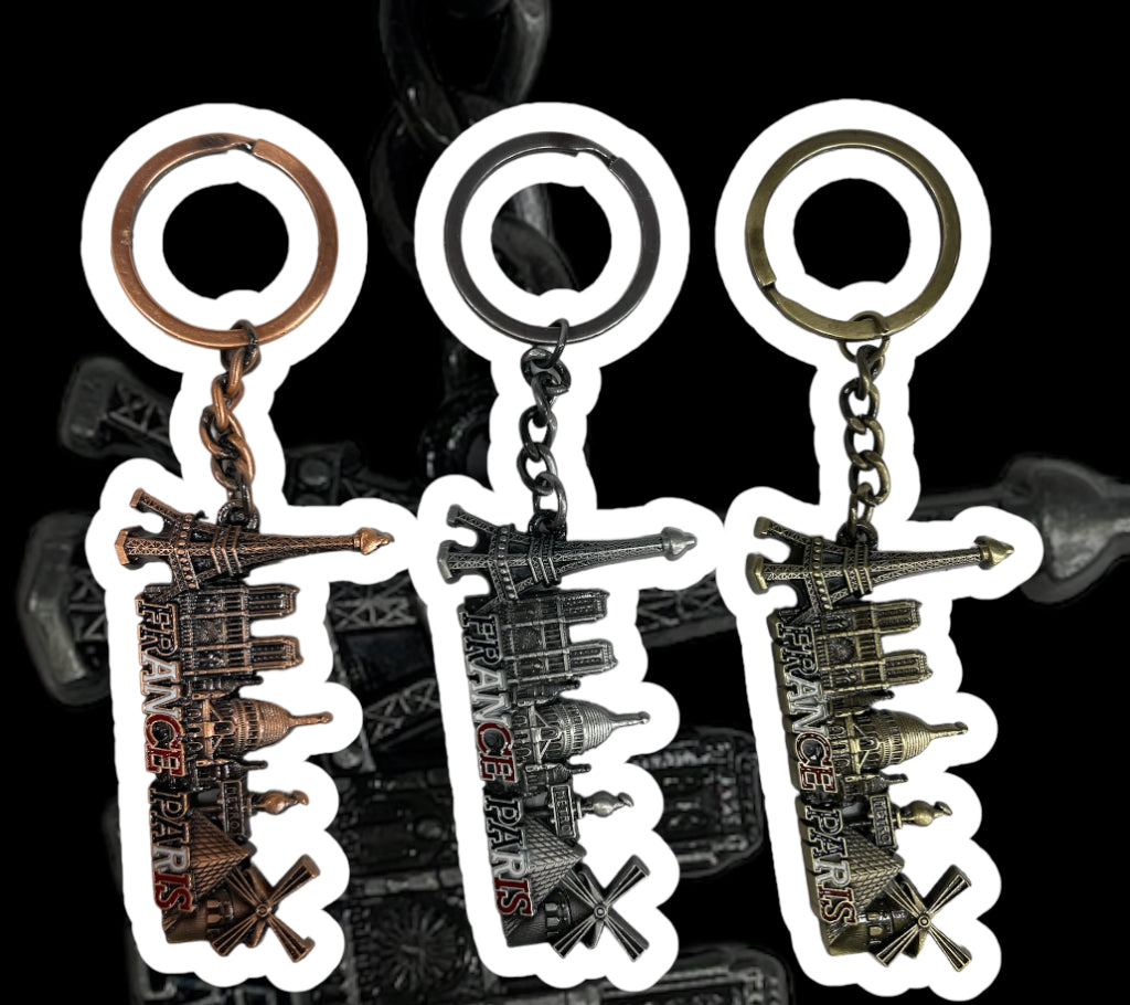 Key ring Paris monuments in relief