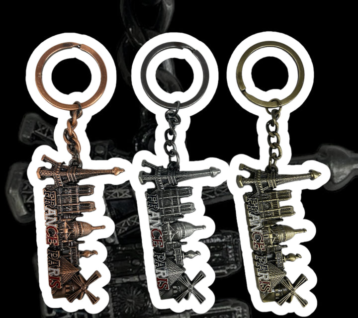 Key ring Paris monuments in relief