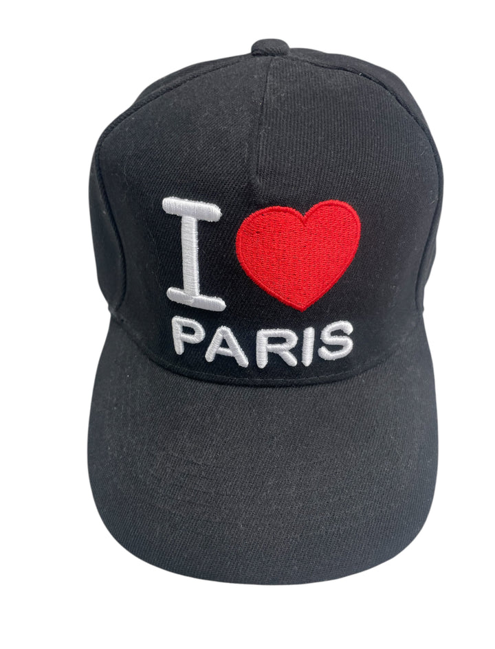 Casquette I Love Paris Noire Brodée 3D