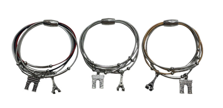 Bracelets Tour Eiffel Arc de Triomphe aimantés souvenir de paris