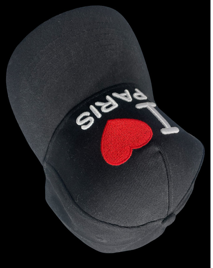 Casquette I Love Paris Noire Brodée 3D