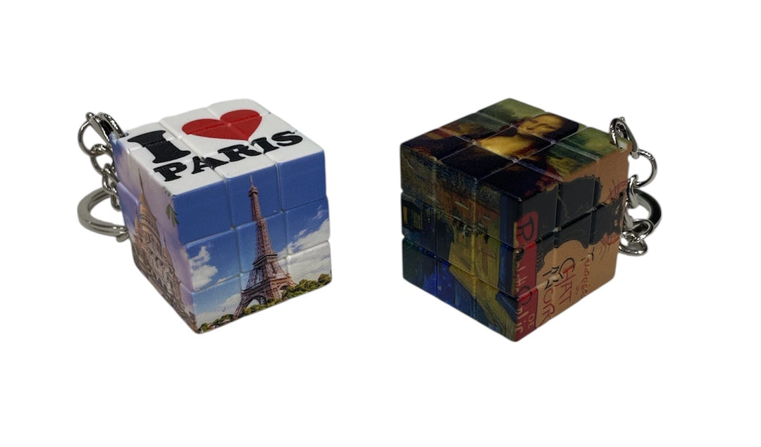 Porte clés cube puzzle souvenirs de Paris monuments et peintures