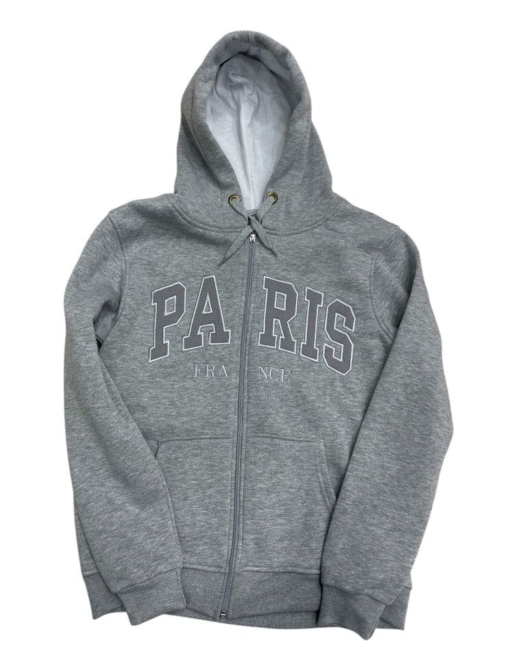 Moletom Paris France com Zíper – Cinza
