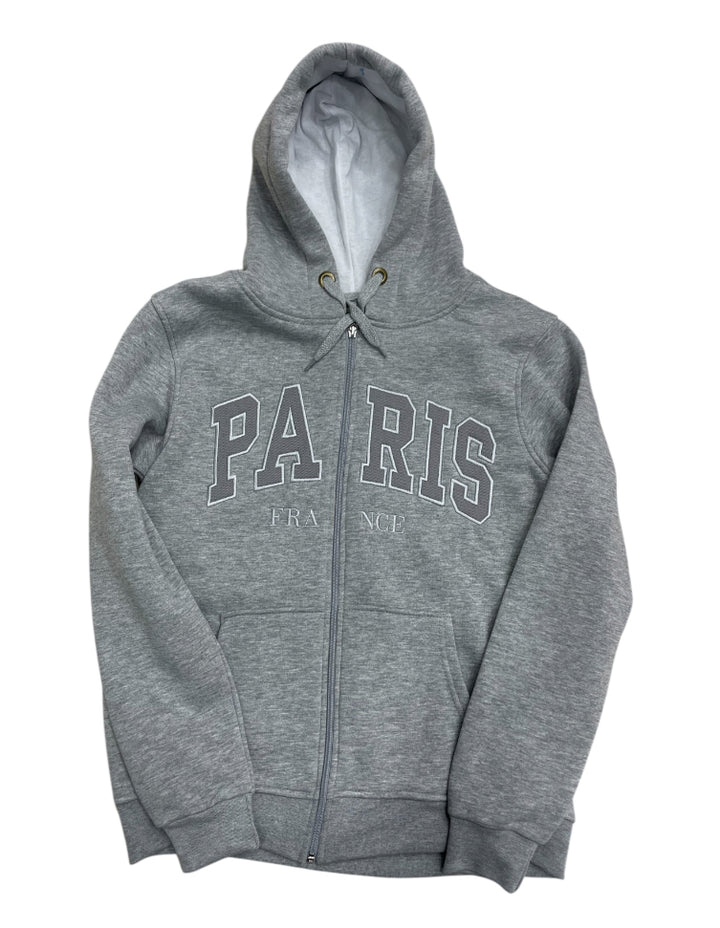 Moletom Paris France com Zíper – Cinza