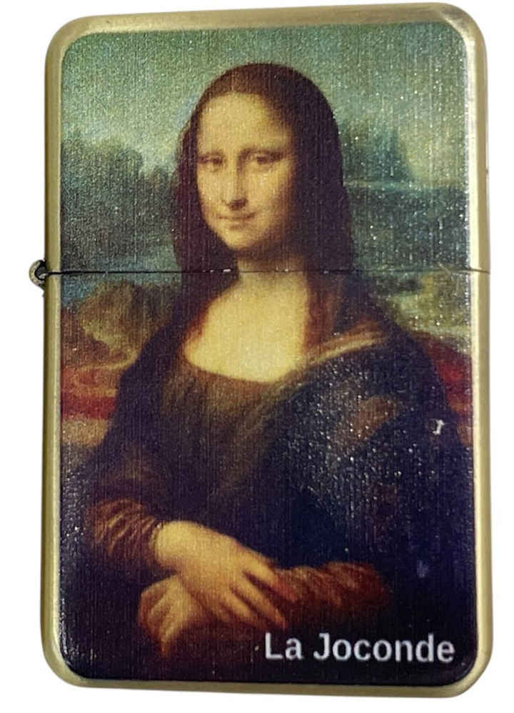 Mechero Mona Lisa o mechero Mona Lisa fumando