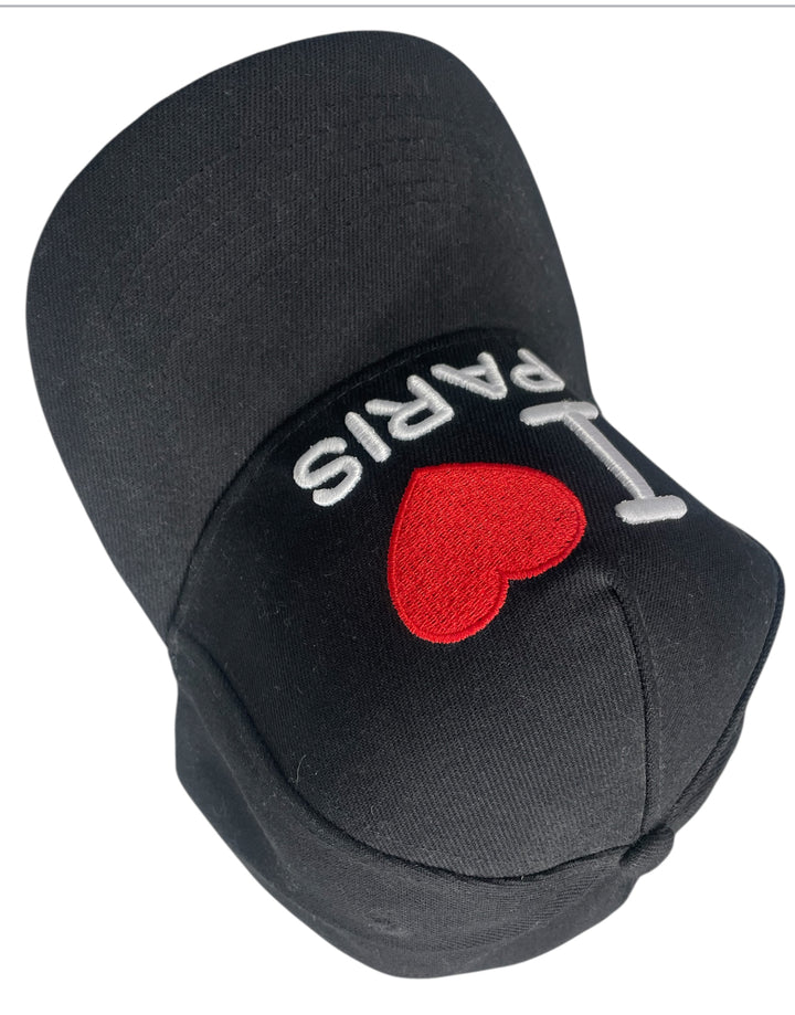 Casquette I Love Paris Noire Brodée 3D