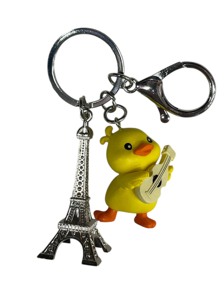 Eiffel Tower duck keychain