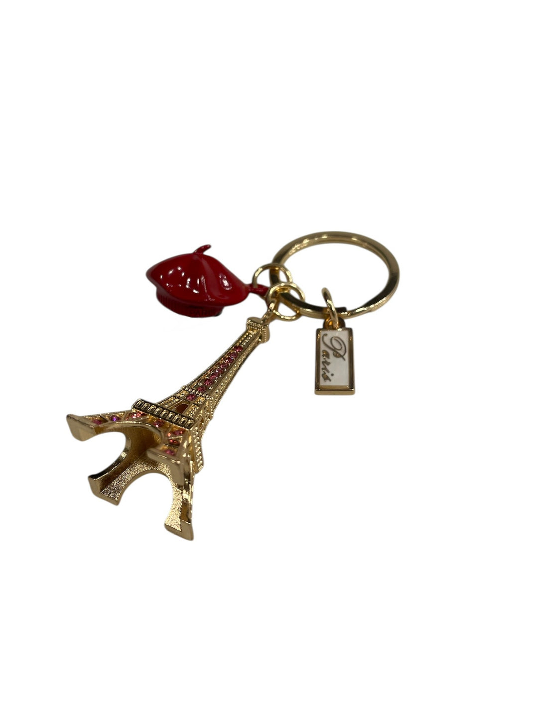 Keychain Beret Eiffel Tower crystals