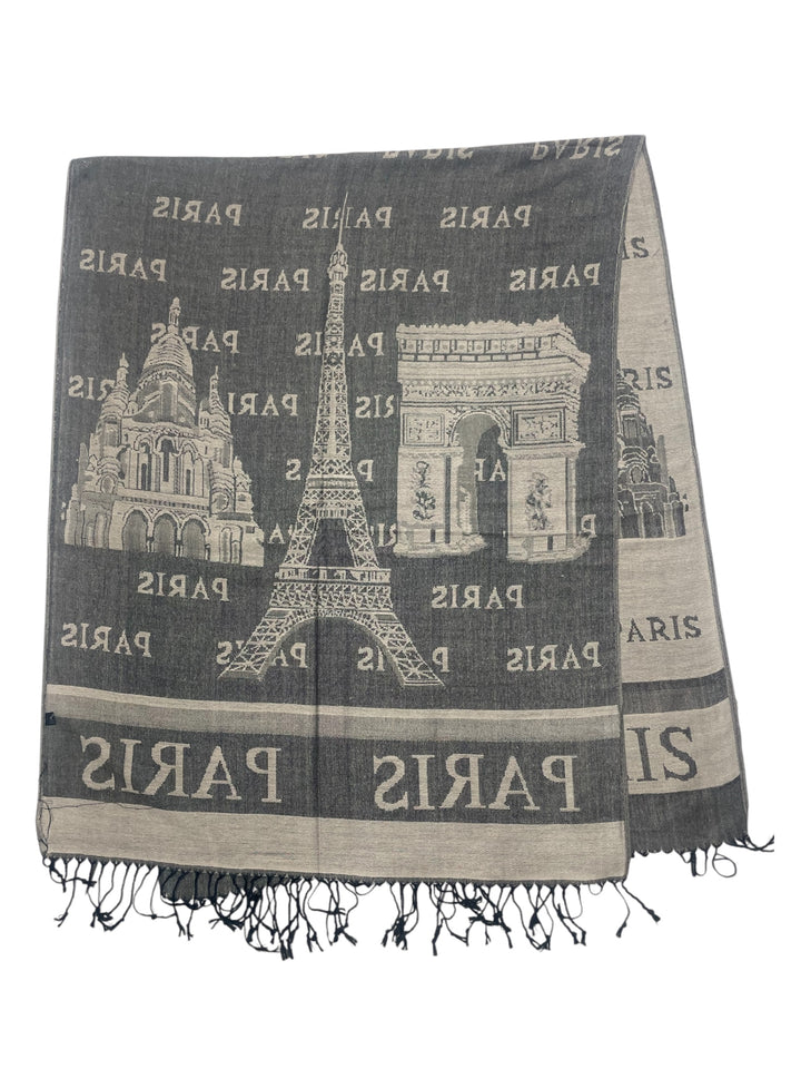 Lenço reversível com monumentos de Paris
