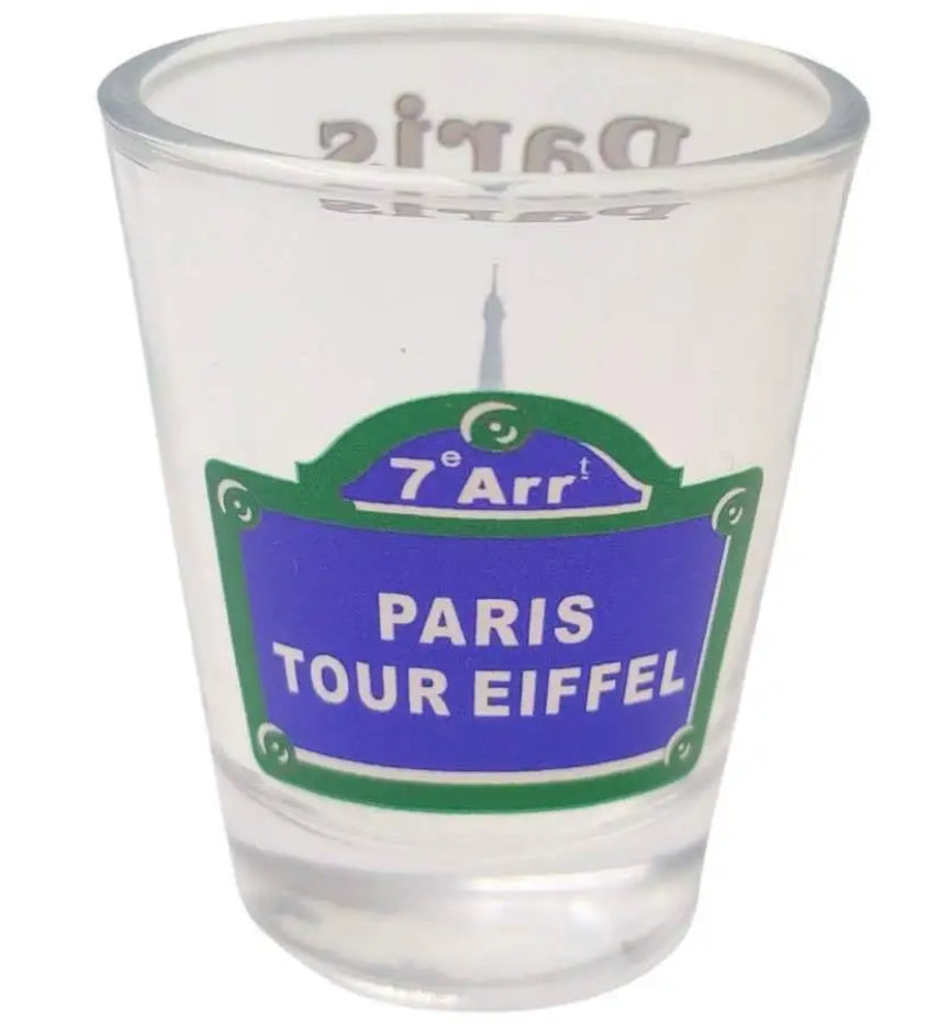 Copo de Shot Lembrança de Paris – Coleção Placas de Rua