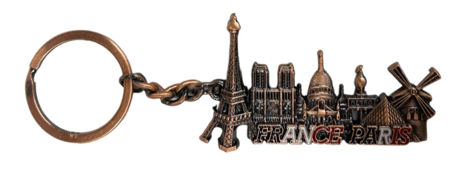 Key ring Paris monuments in relief