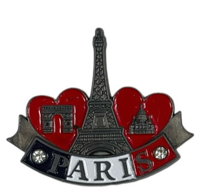 Magnet Tour Eiffel double Cœur Paris Strass 3 monuments